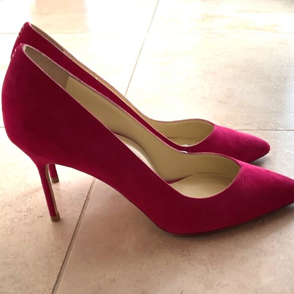 Sarah Flint Suede Perfect Pump 85 Pomegranate Pink - Picture 5 of 6